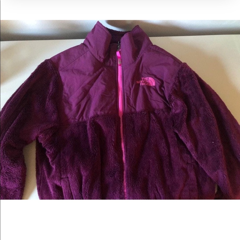 Fuchsia  fuzzy North Face Jacket Kids size XL (18)
